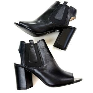 Cole Haan Women's Basel Shootie II Open Toe Block Heel Bootie Black Size 6